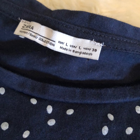 Zara Short Sleeve Polka Dot Top - Picture 2 of 4